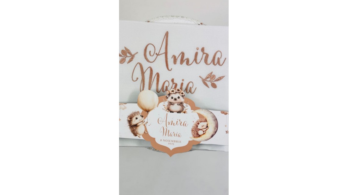 Trusou botez fetita Arici Pogonici cu flori de toamna 12